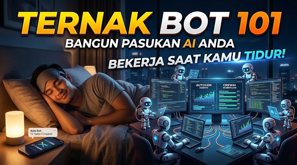 Ternak Bot 101: Cara Membangun Pasukan AI yang Bekerja Saat Kamu Tidur (Pakai AutoGen/CrewAI)